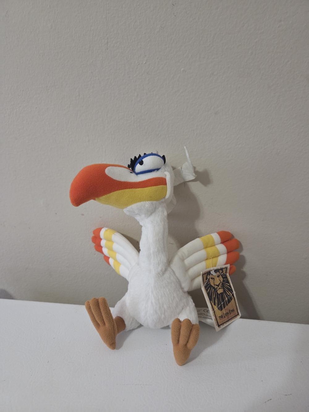 Disney Zazu Bird Lion King 9" Plush Stuffed Bean Bag Animal Broadway Musical NWT